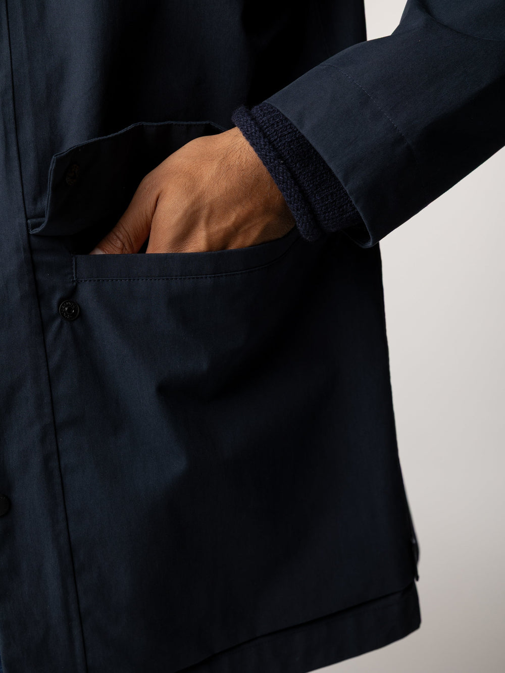 Men Organic Cotton Jacket in Navy - Litus