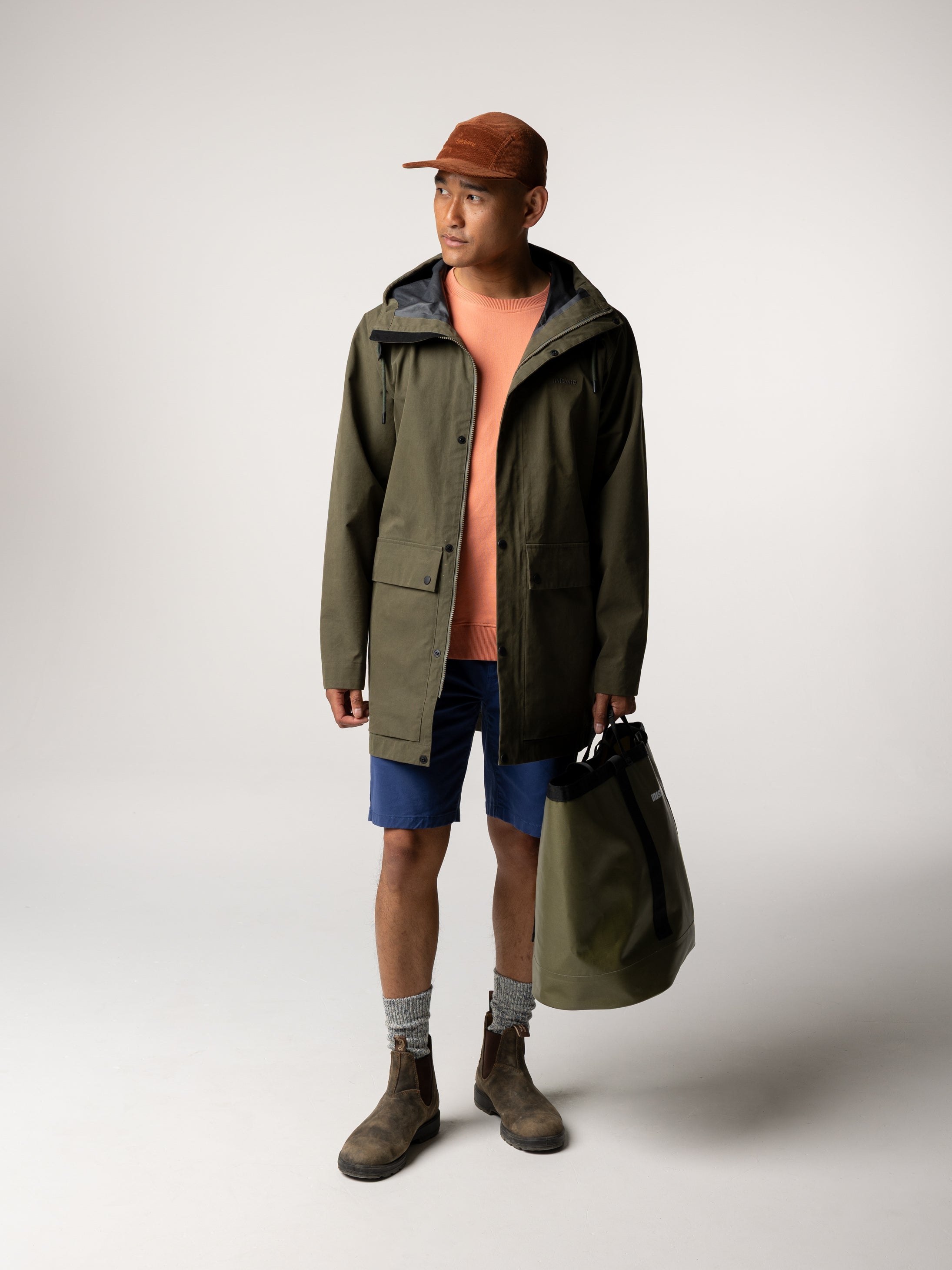 Men Organic Cotton Jacket in Olive - Litus