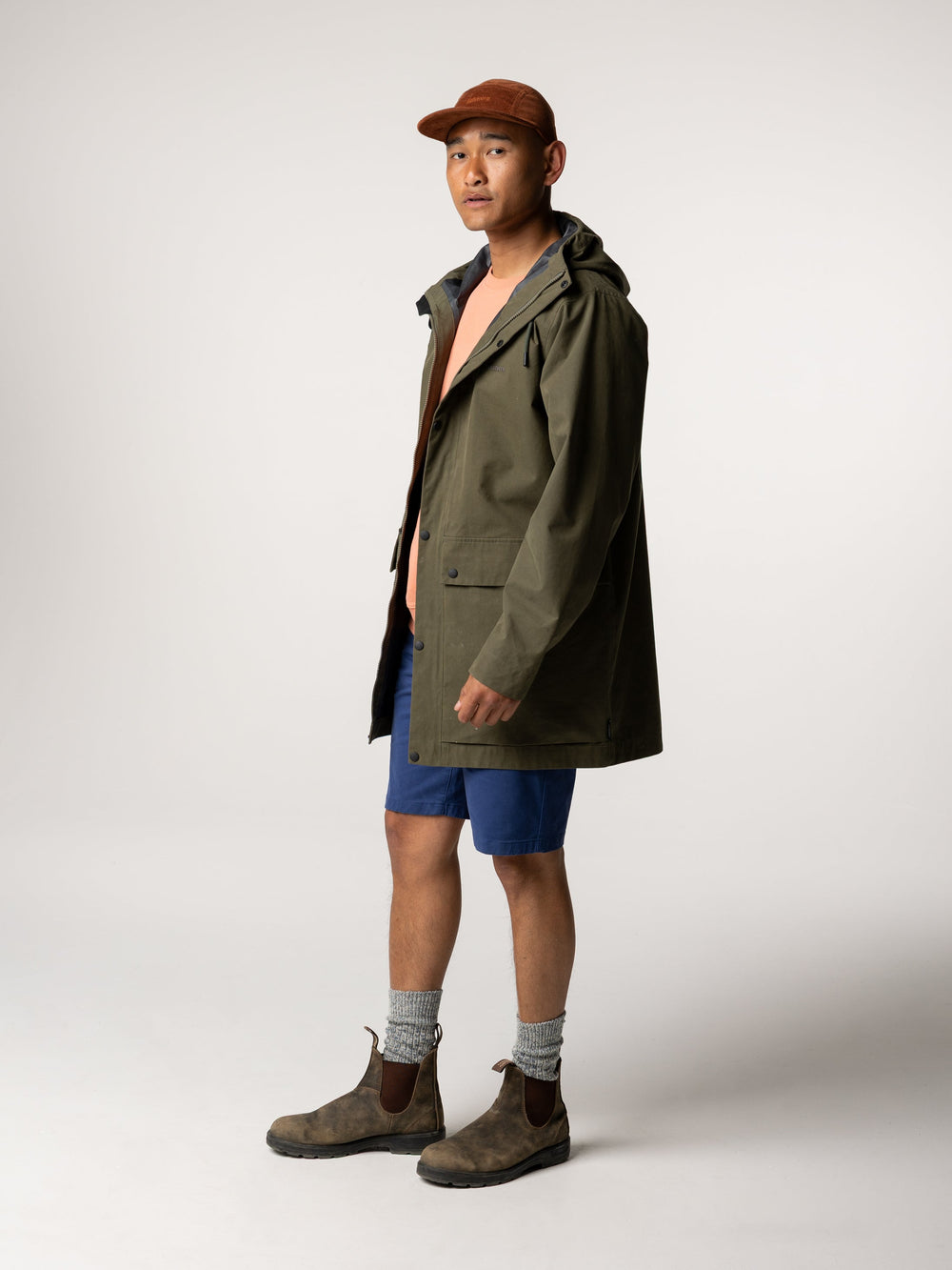 Men Organic Cotton Jacket in Olive - Litus