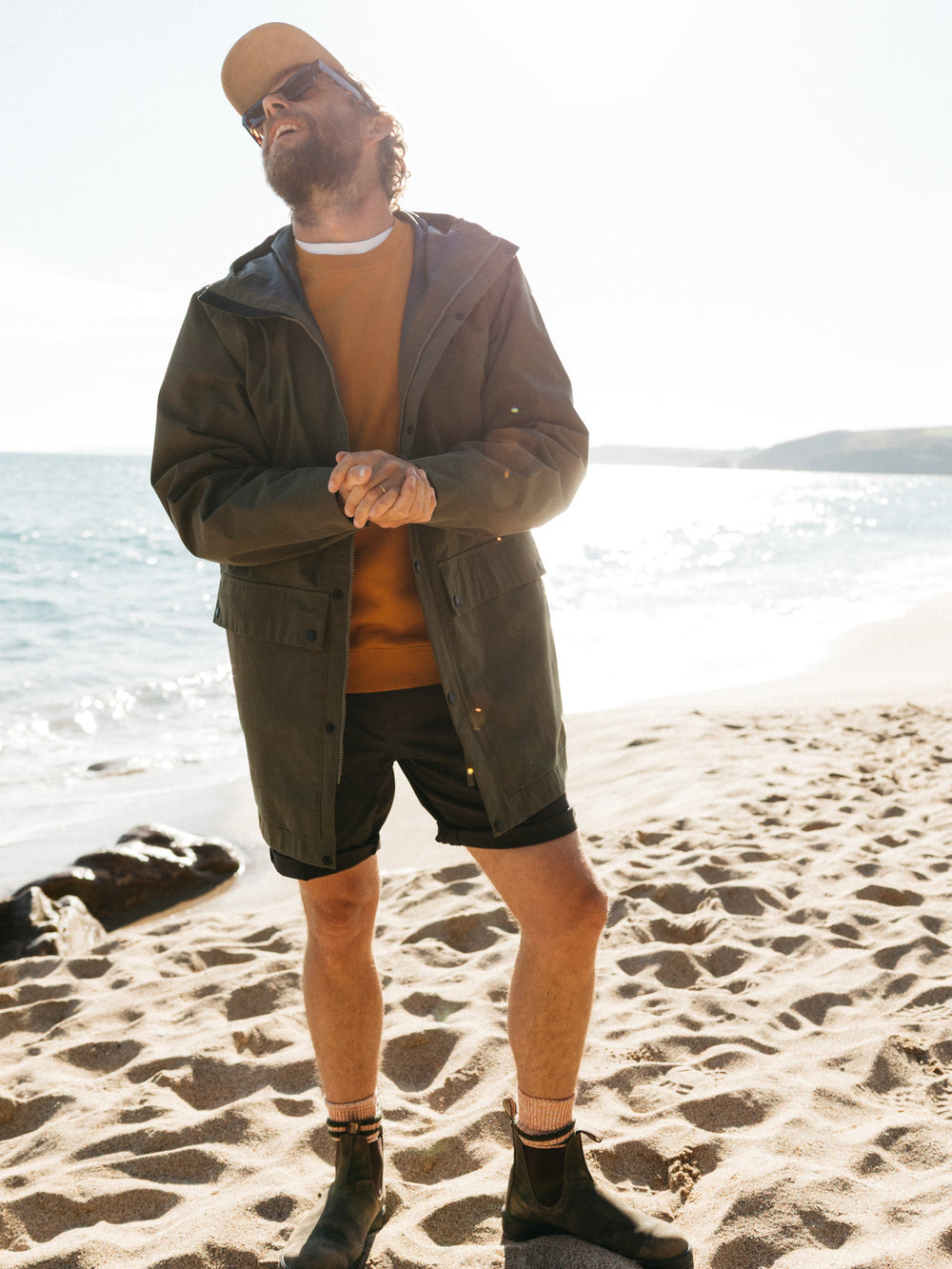 Men Organic Cotton Jacket in Olive - Litus