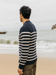 Men Wool Striped Jumper in Multi Stripe - Ledden