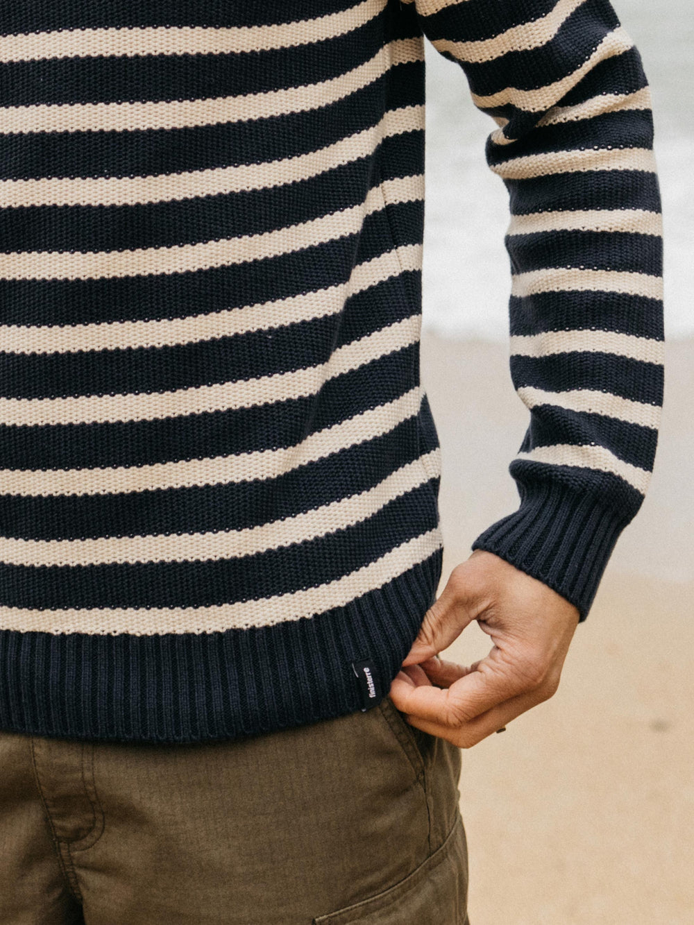 Men Wool Striped Jumper in Multi Stripe - Ledden