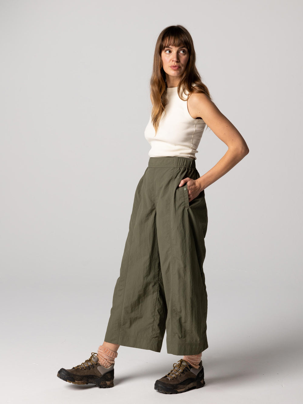 Women Recycled Culotte in Olive - Wander