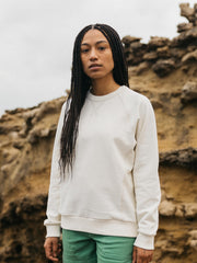 Women Organic Retro Sweatshirt in Ecru - Serpentine