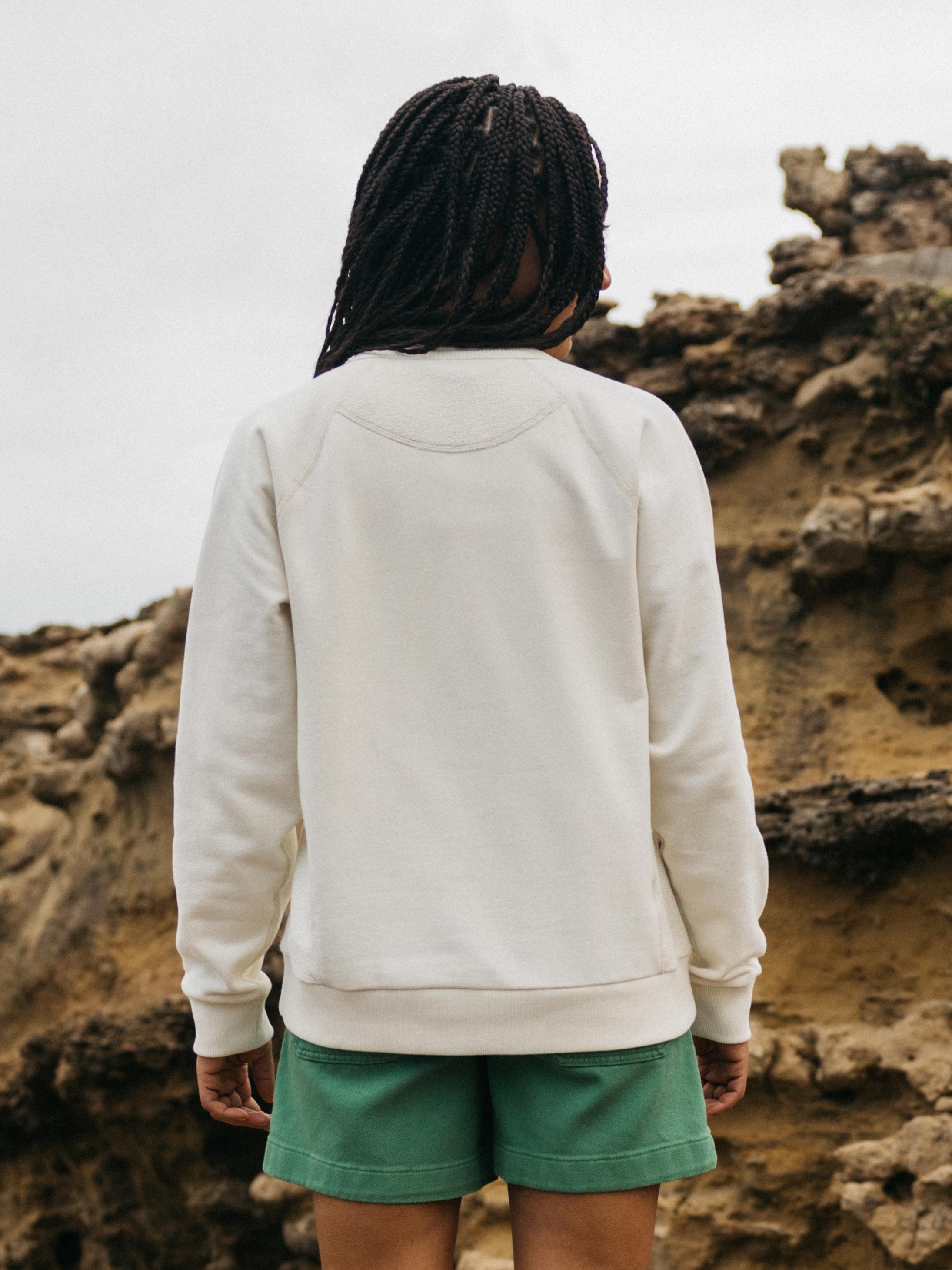 Women Organic Retro Sweatshirt in Ecru - Serpentine
