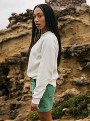 Women Organic Retro Sweatshirt in Ecru - Serpentine