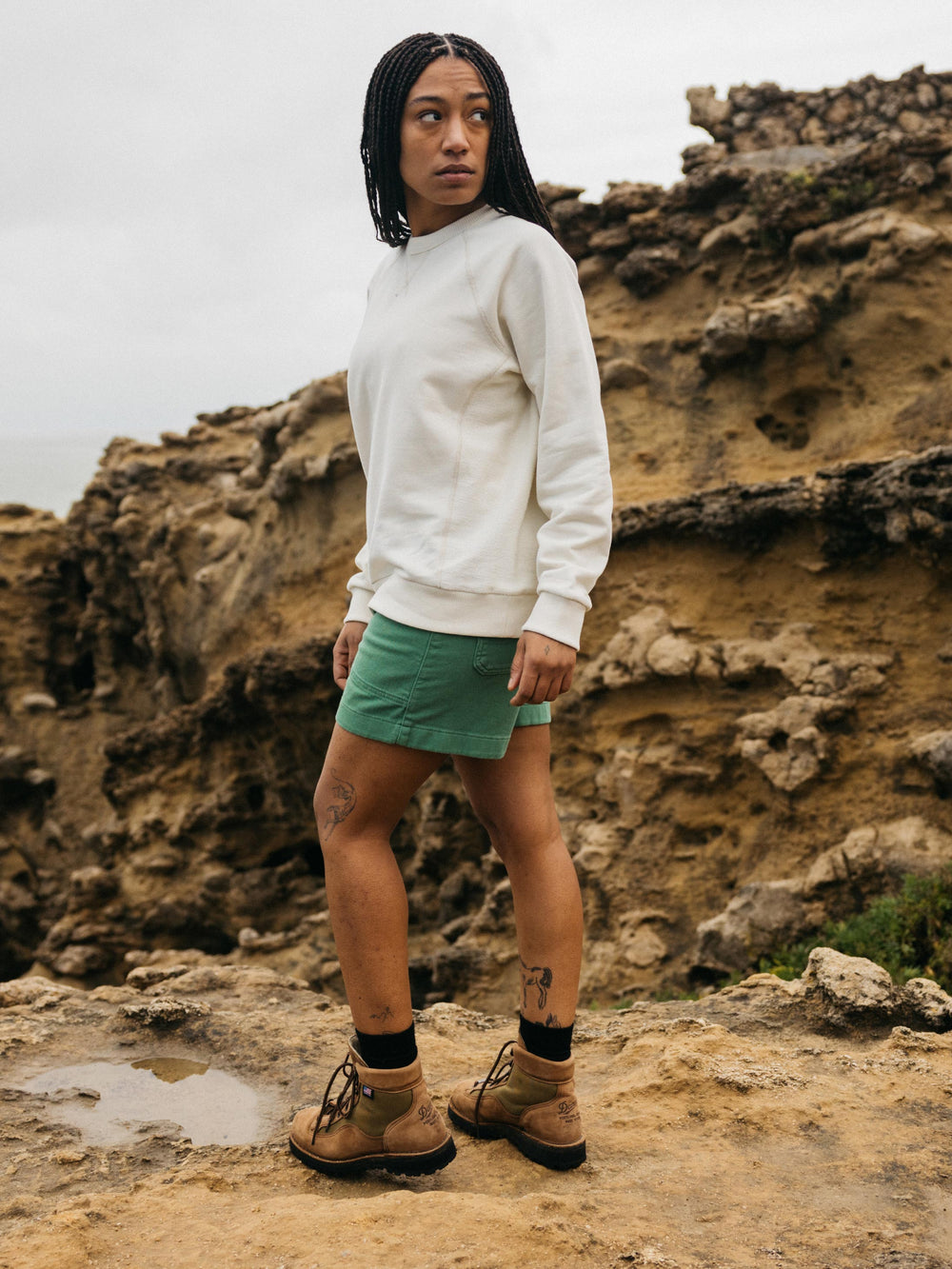 Women Organic Retro Sweatshirt in Ecru - Serpentine