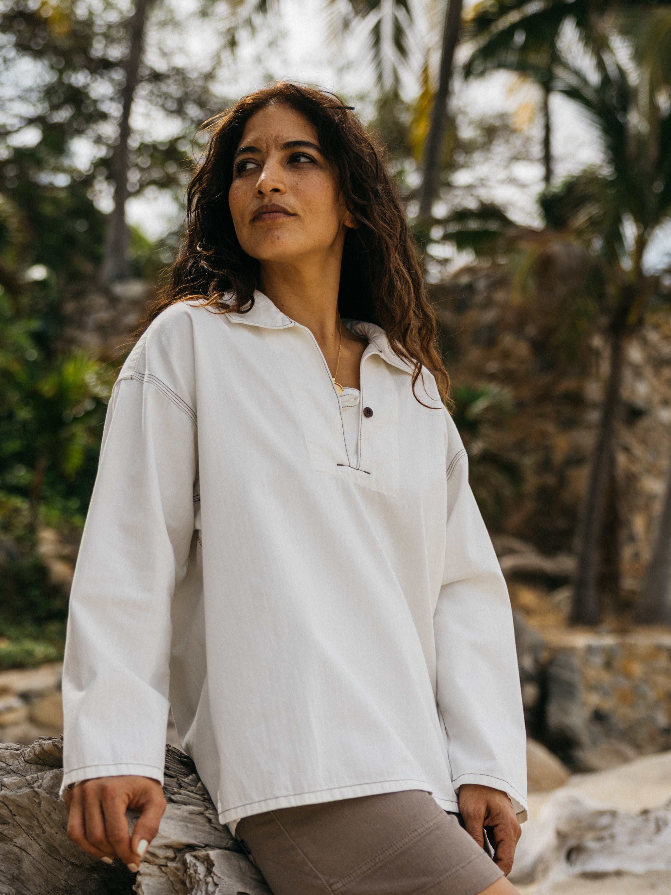 Women Organic Cotton Smock in Ecru - Croft