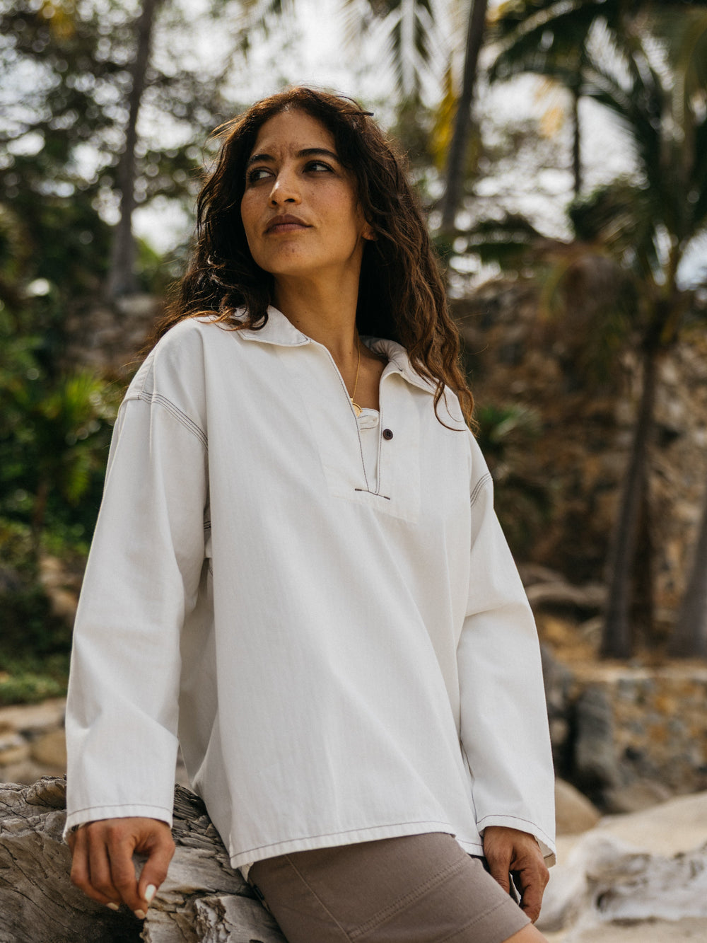 Women Organic Cotton Smock in Ecru - Croft