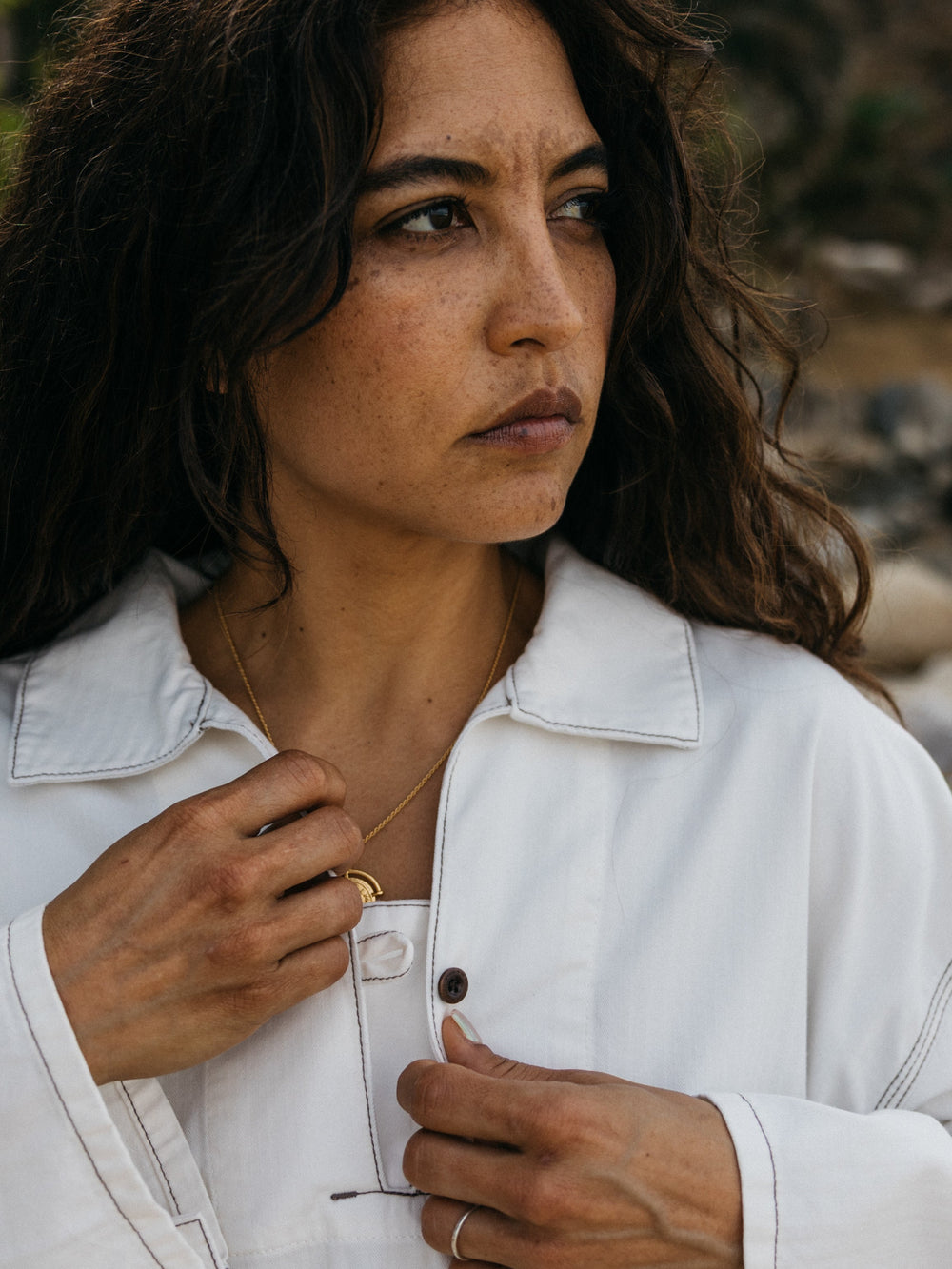 Women Organic Cotton Smock in Ecru - Croft