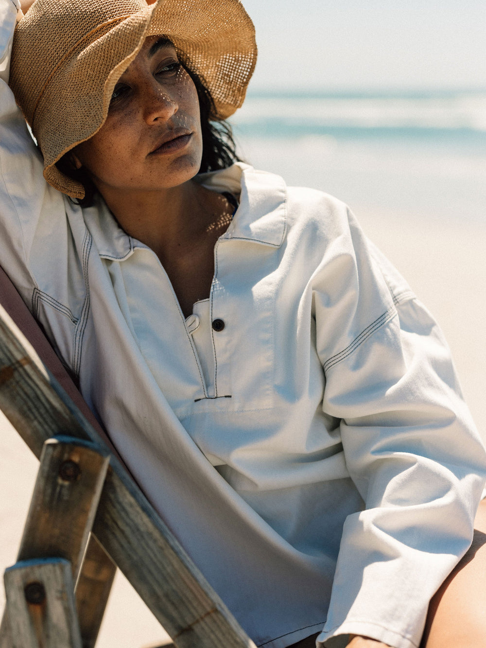 Women Organic Cotton Smock in Ecru - Croft