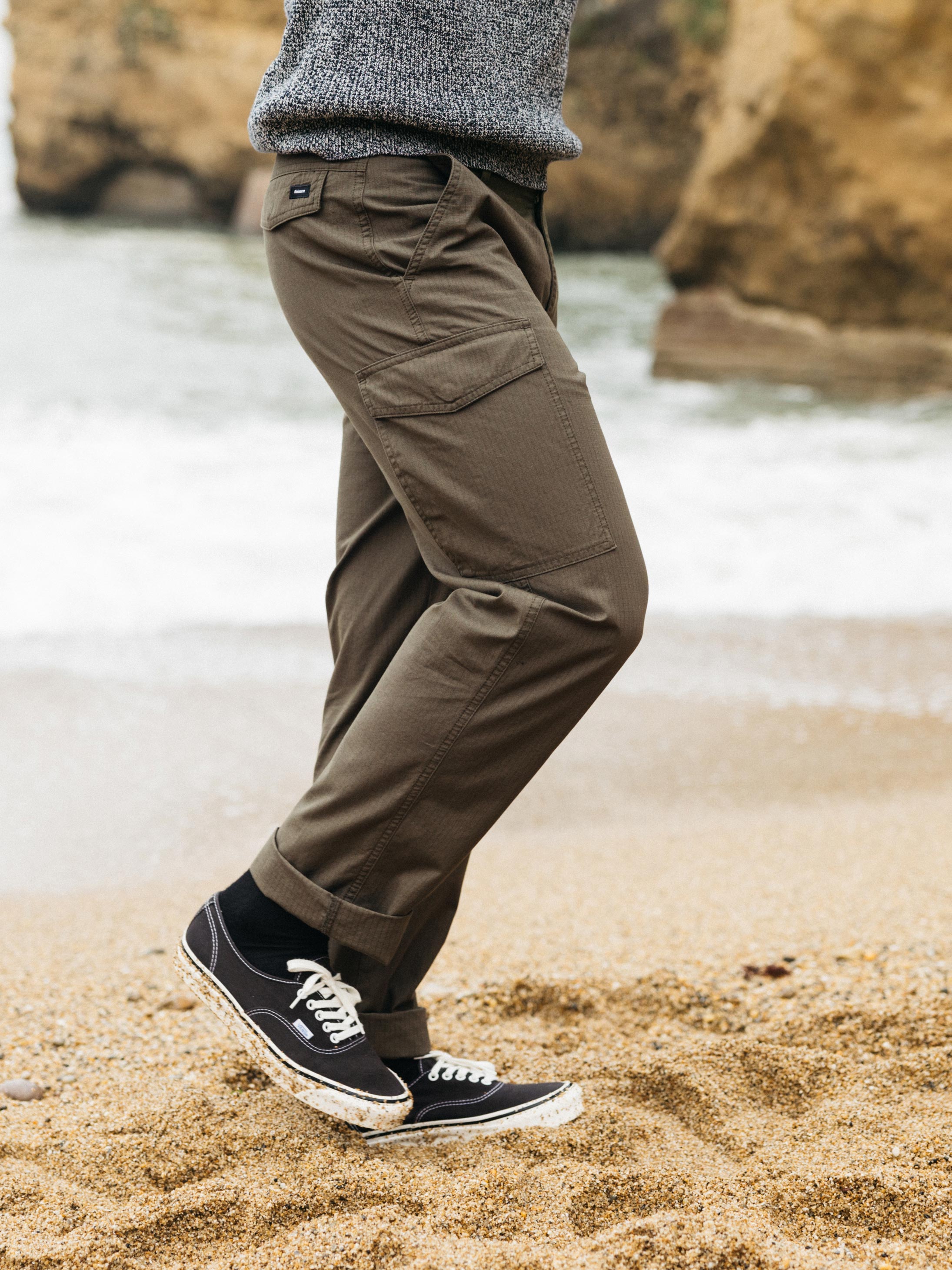 Men Organic Cotton Cargo Trouser in Olive - Clipper