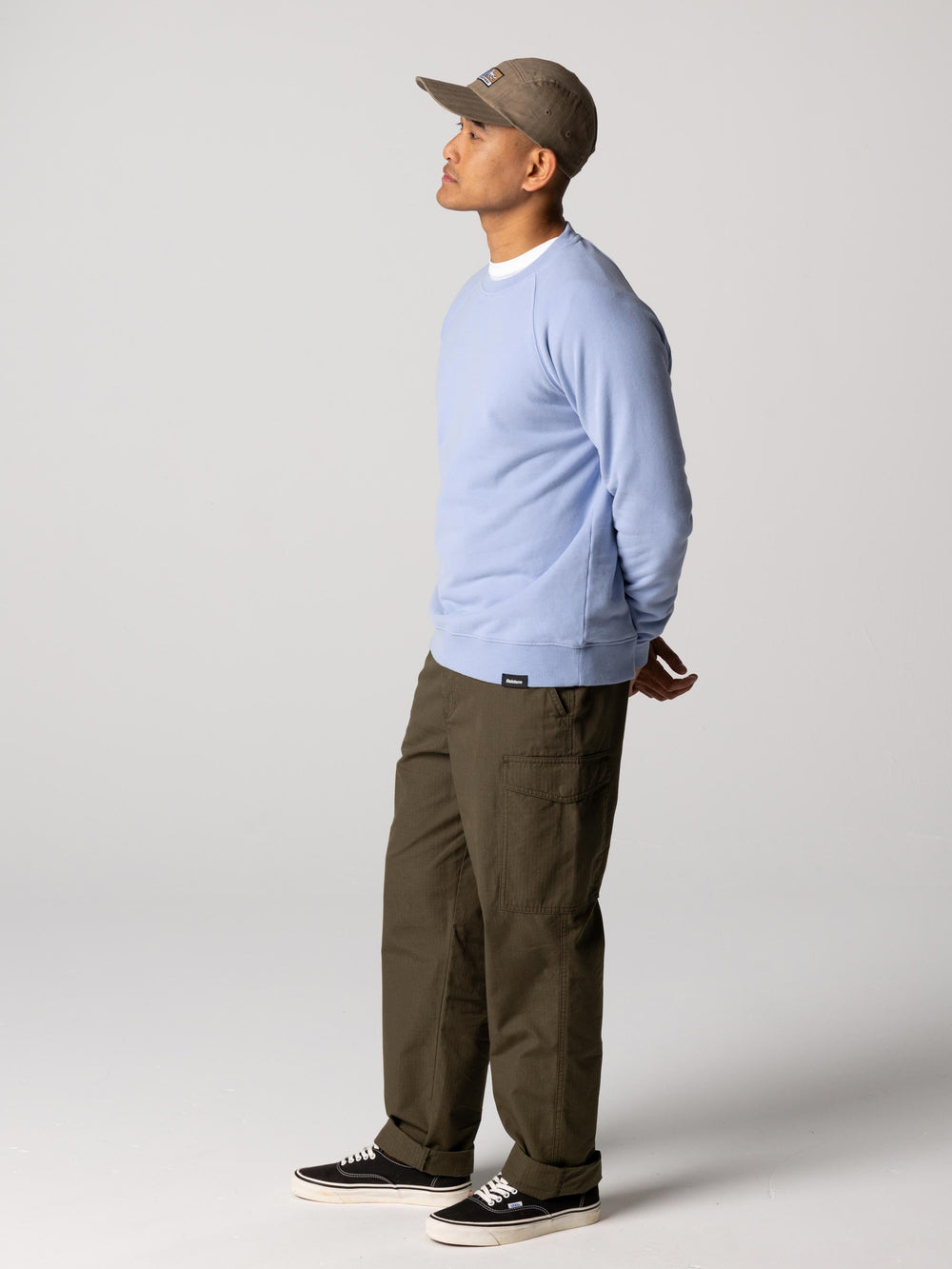 Men Organic Cotton Cargo Trouser in Olive - Clipper