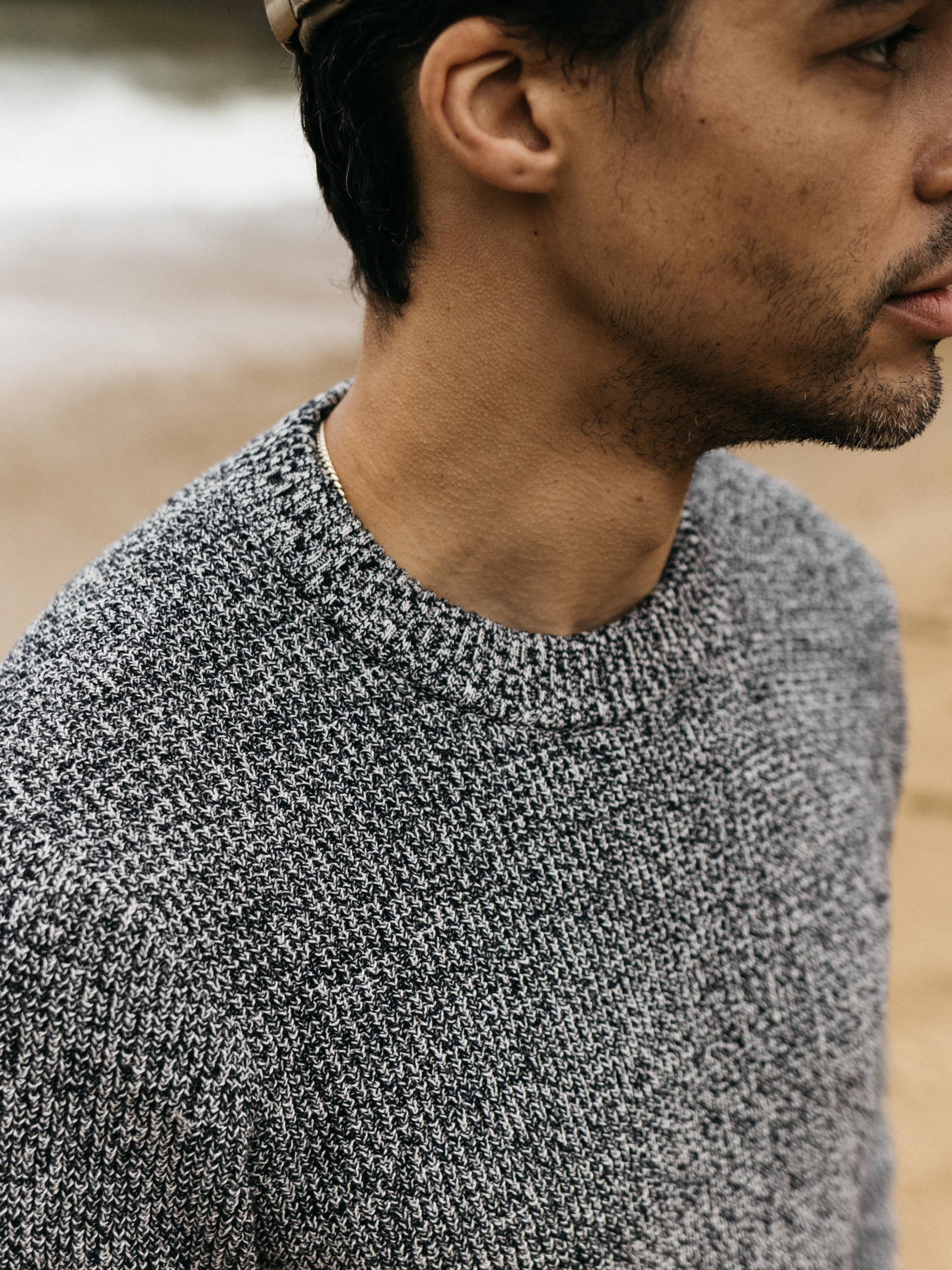 Men Organic Waffle Knit Navy Jumper - Trippet