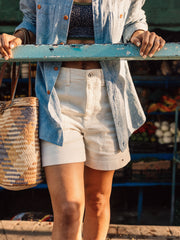 Women Yarrel Canvas Short in Ecru