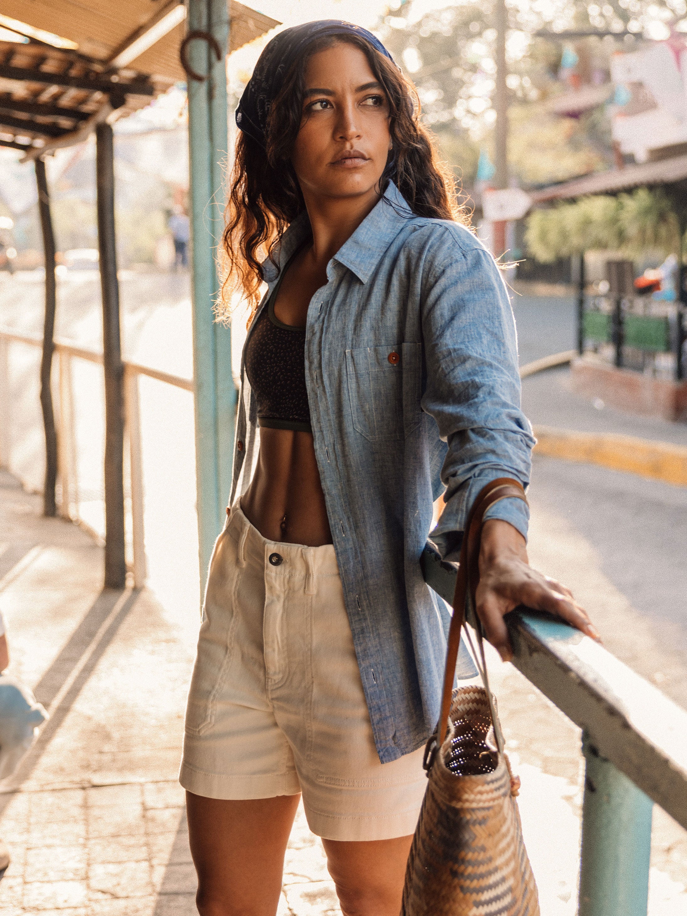 Women Yarrel Canvas Short in Ecru