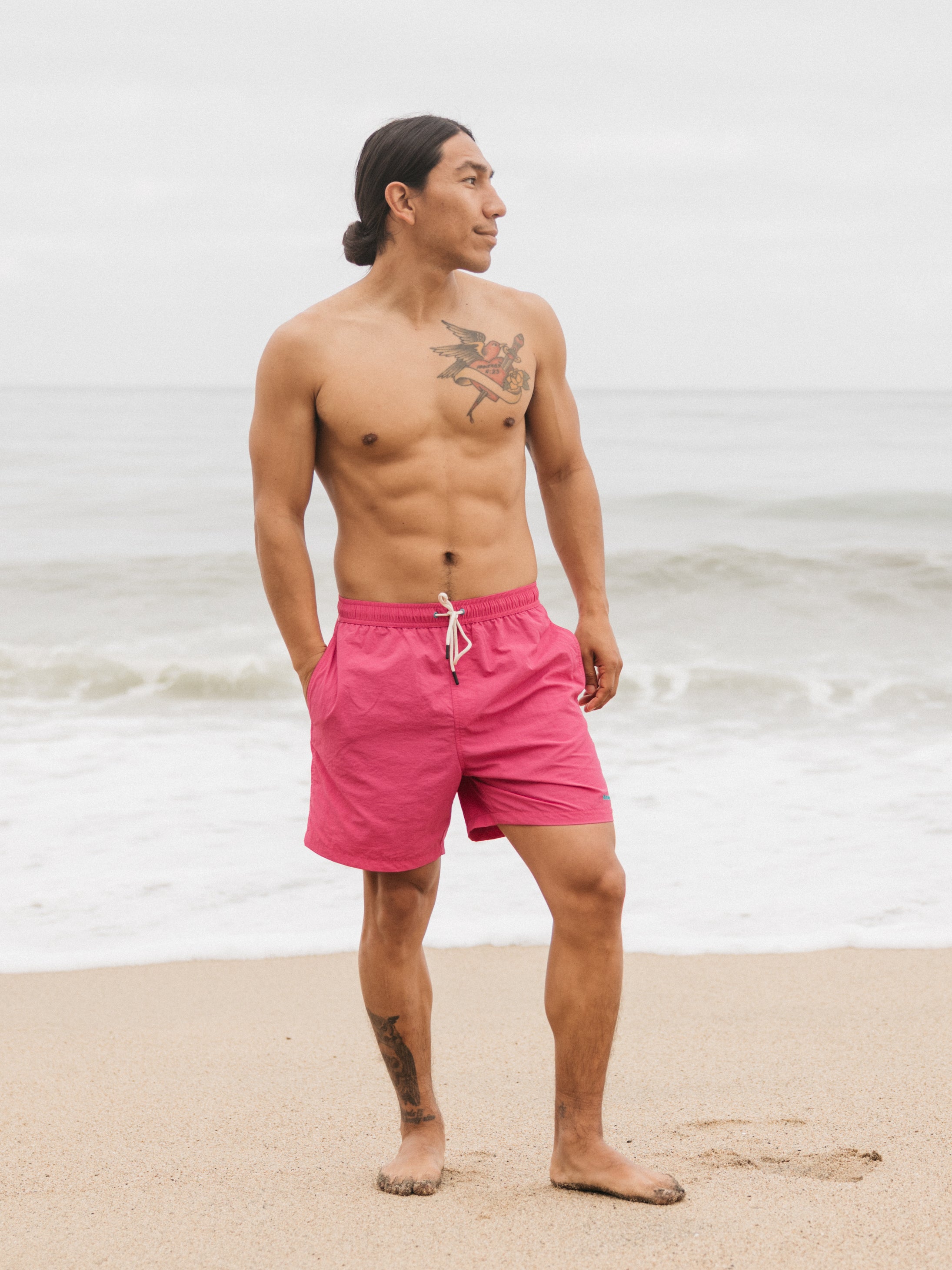 Men Atlas Swim Short in Radical Pink