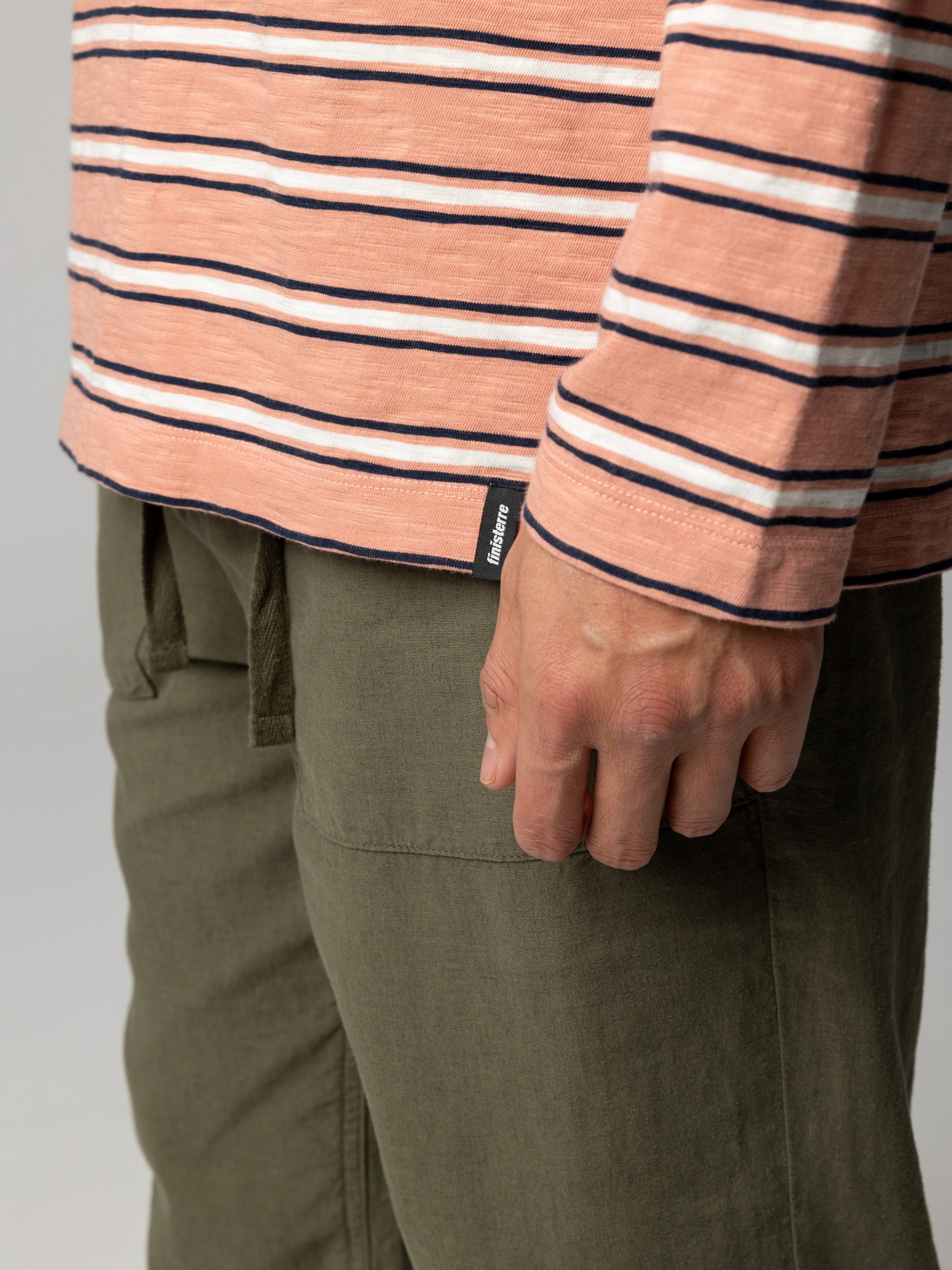 Men Organic Cotton T-Shirt in Clay Stripe - Channel