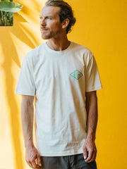 Men Organic Logo T-Shirt in Ecru - Diamond