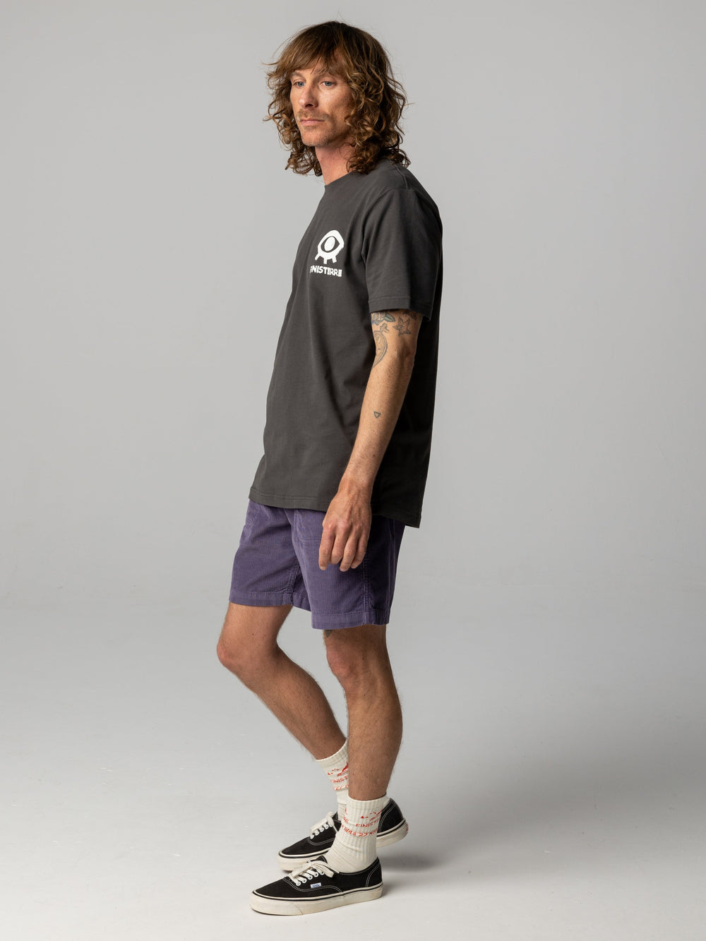 Men Organic Cotton T-Shirt in Black - Factory Surf