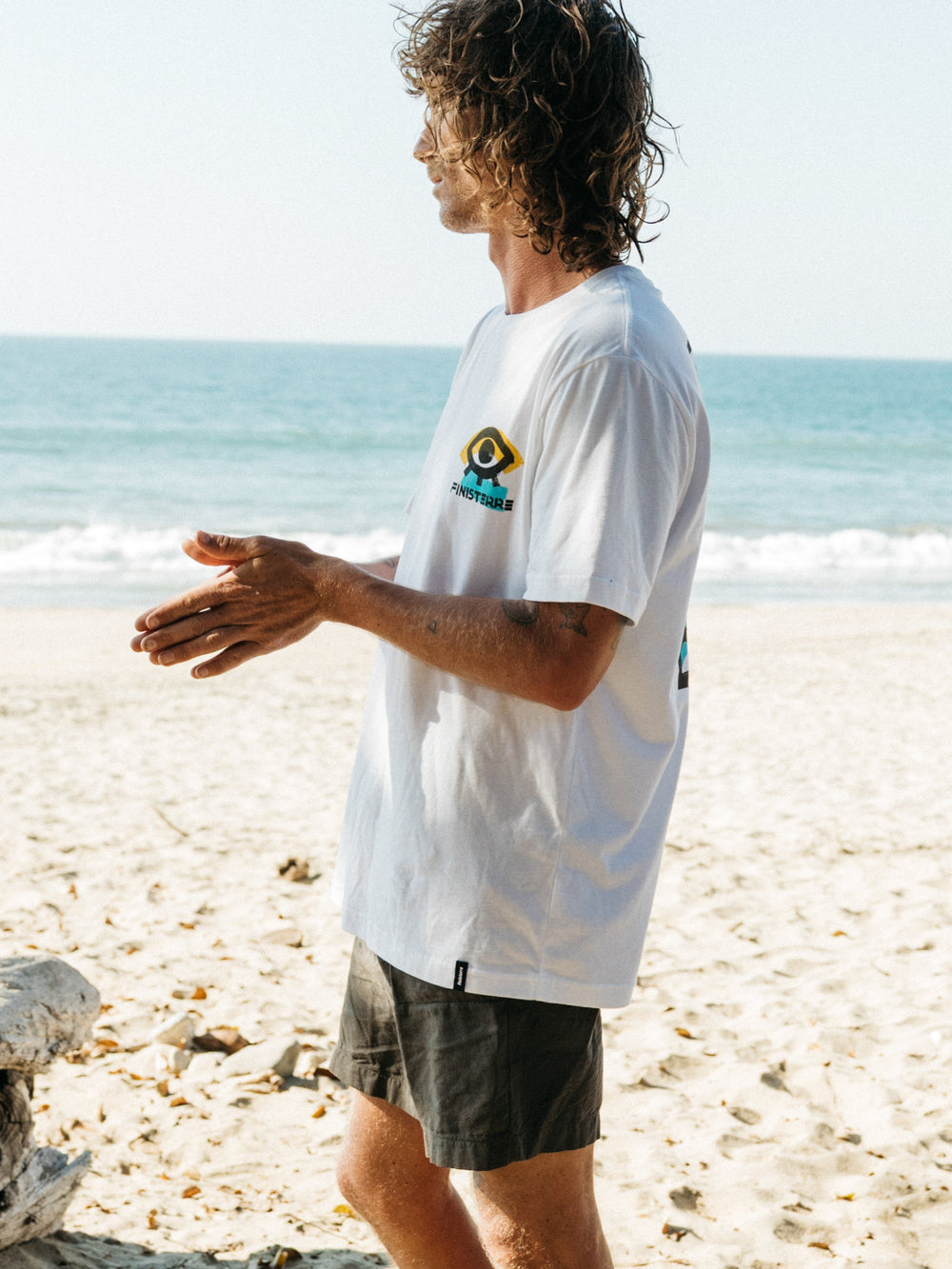 Men Organic Cotton T-Shirt in White - Factory Surf