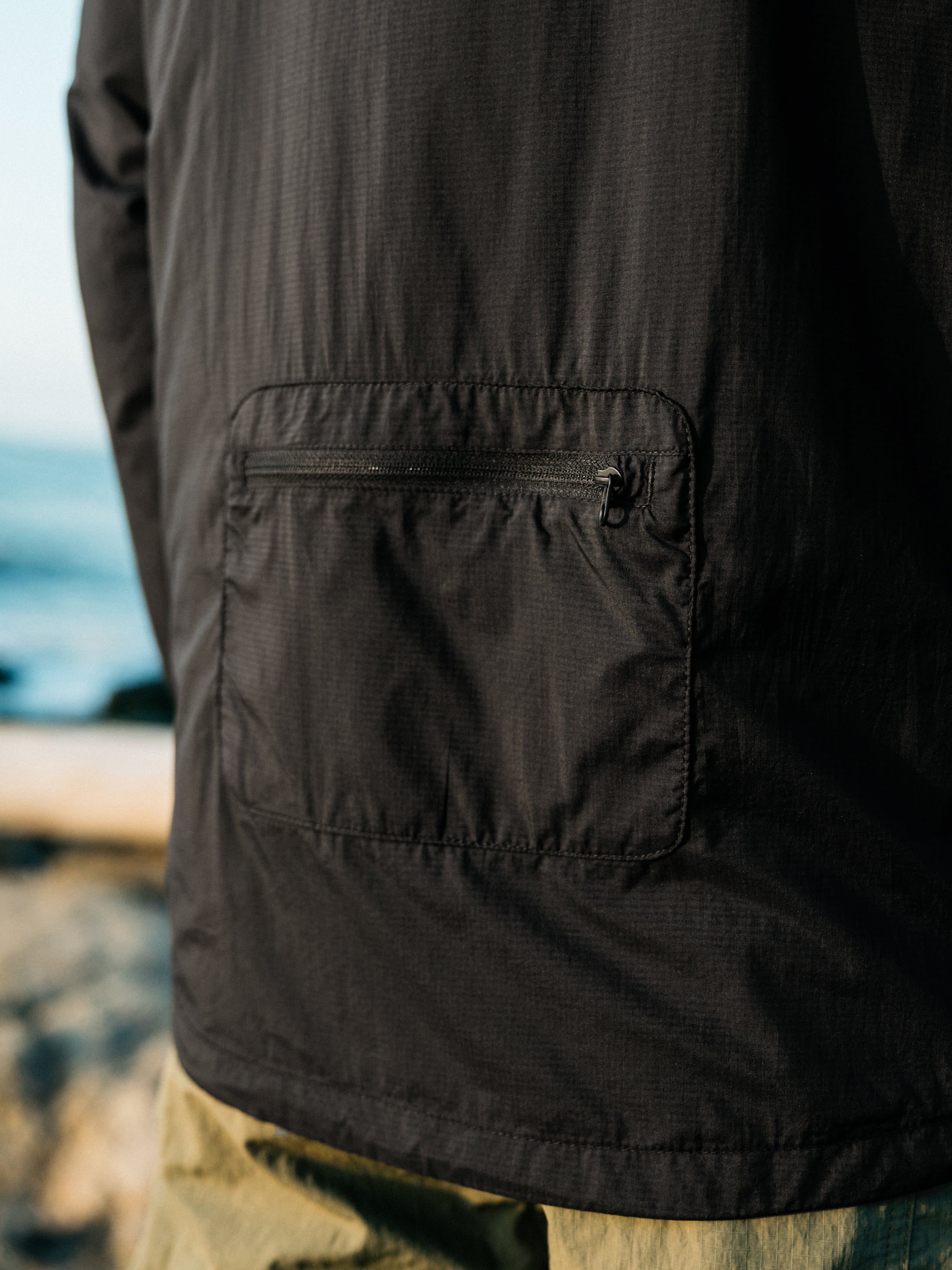 Men Recycled Windcheater Jacket in Black - Forecast