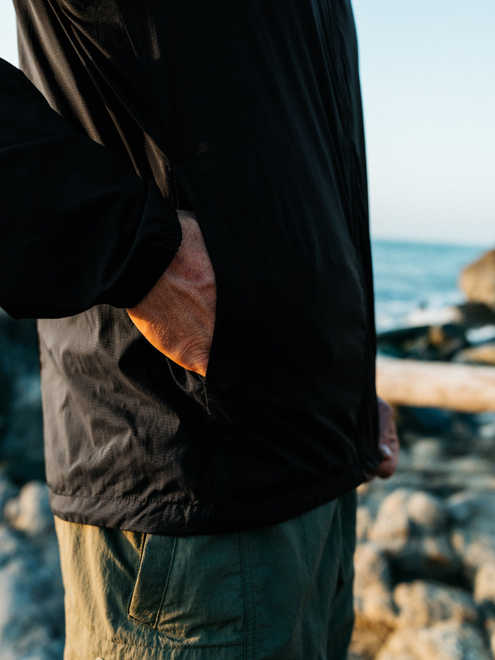 Men Recycled Windcheater Jacket in Black - Forecast