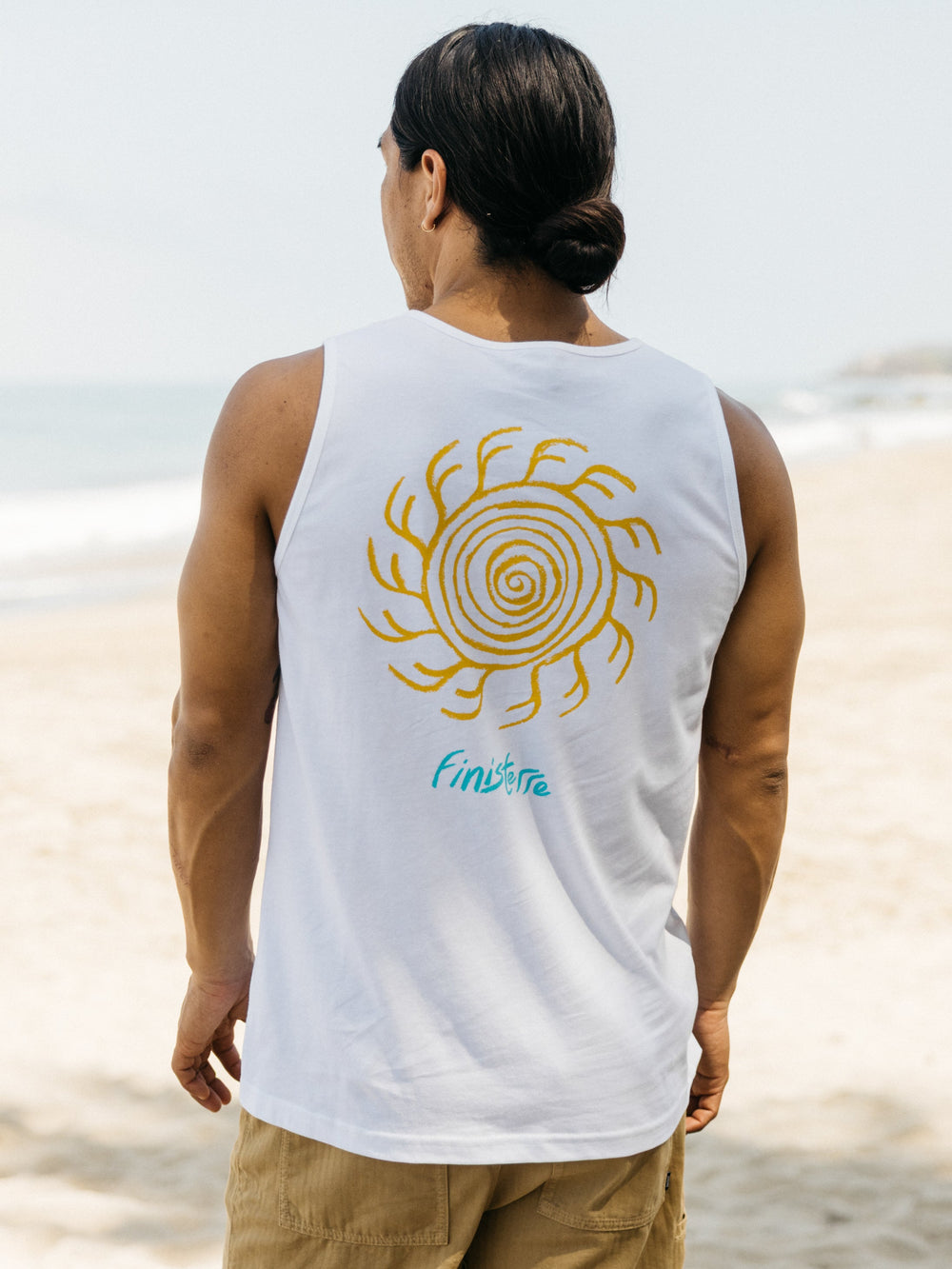 Men Organic Cotton Vest in White - Howl