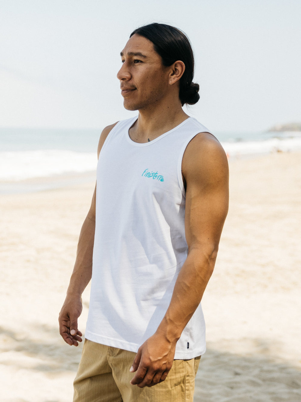 Men Organic Cotton Vest in White - Howl