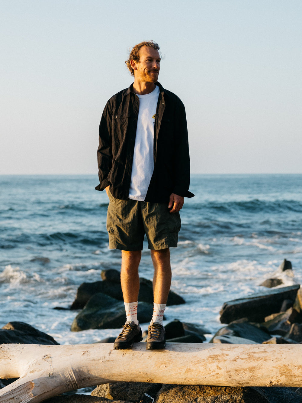 Men Recycled Long Sleeve Shirt in Black - Wander