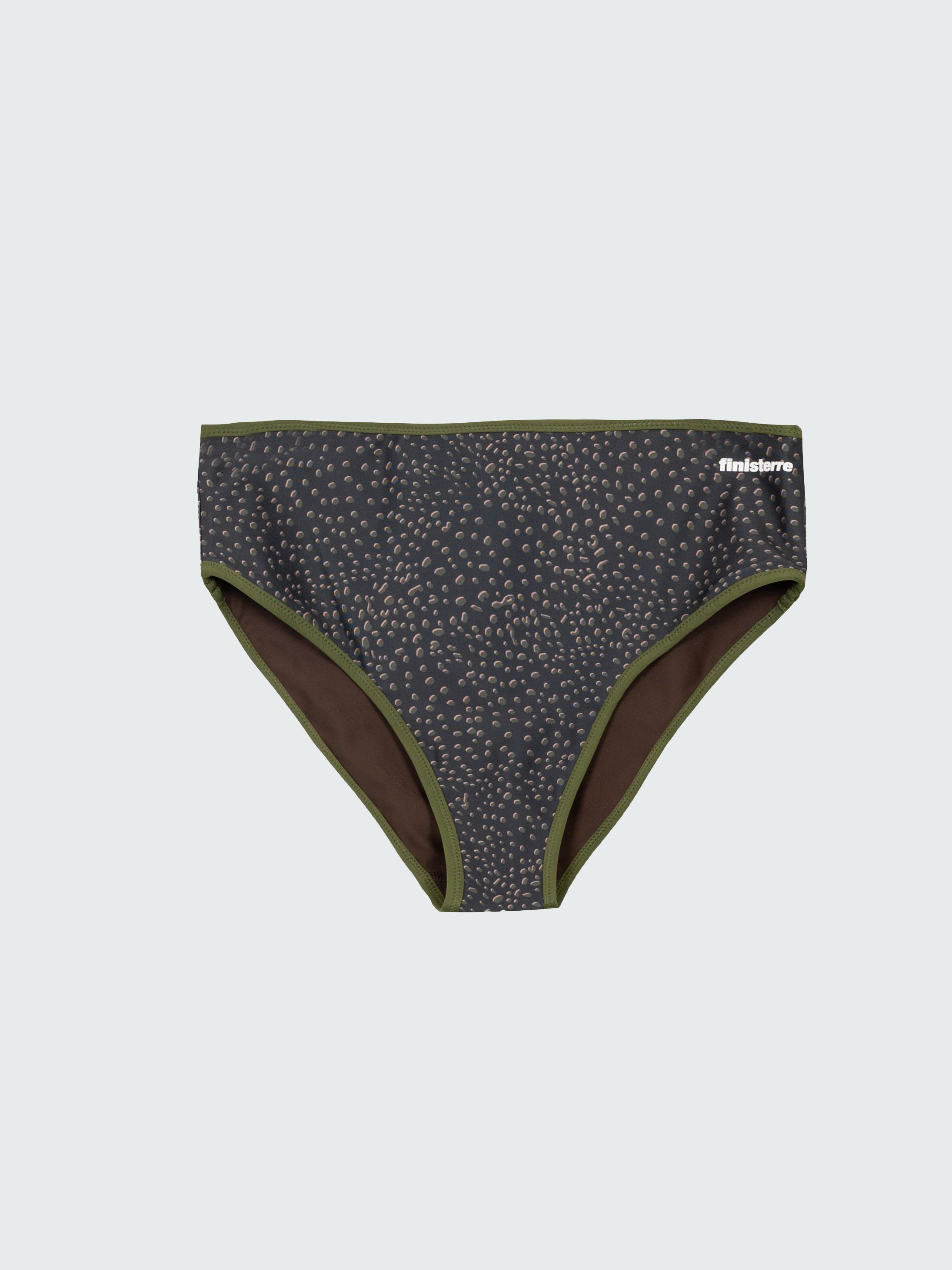 Women Recycled Bikini Pant in Brown Print - Ailla