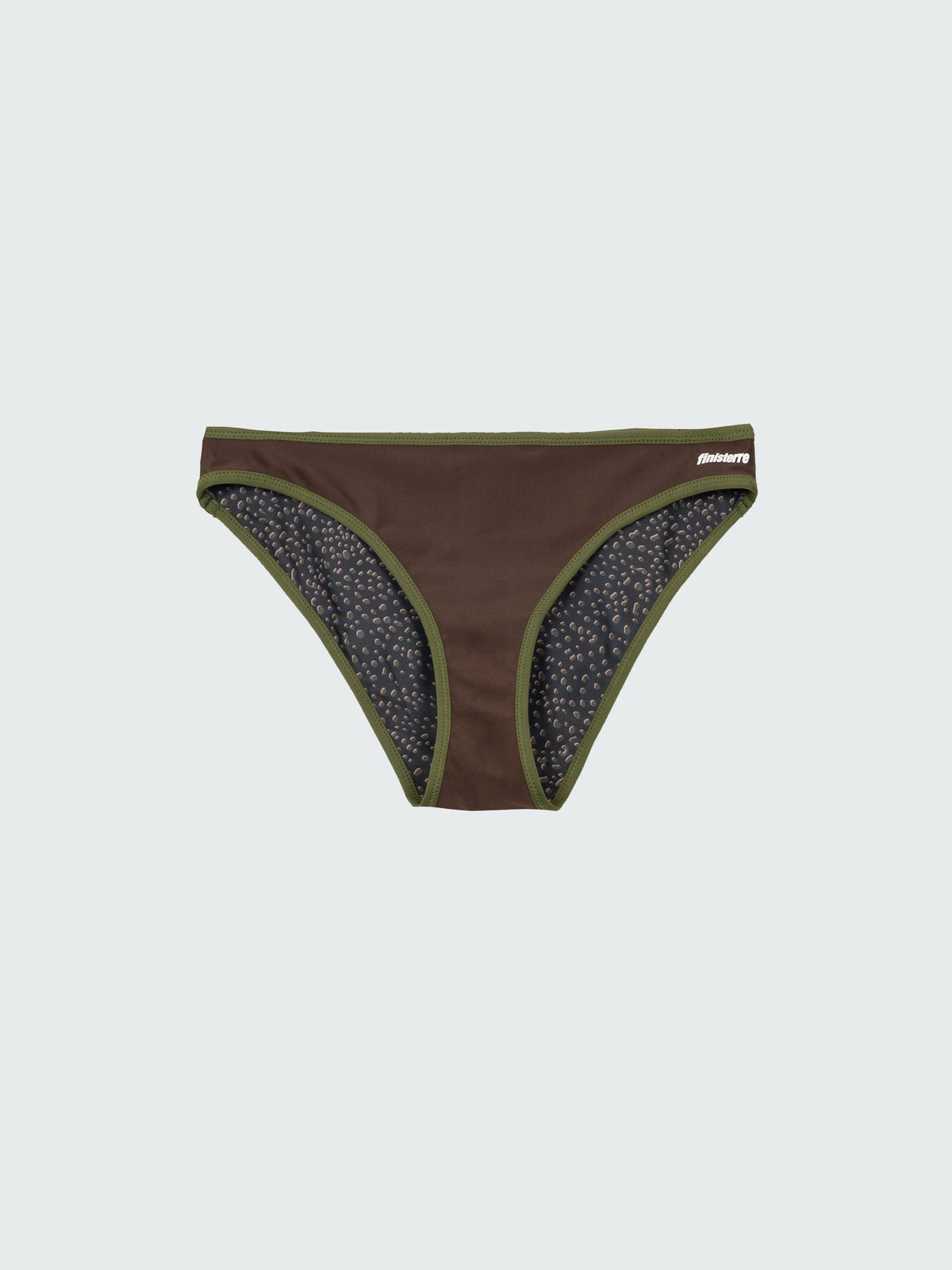Women Recycled Bikini Pant in Brown Print - Ailla