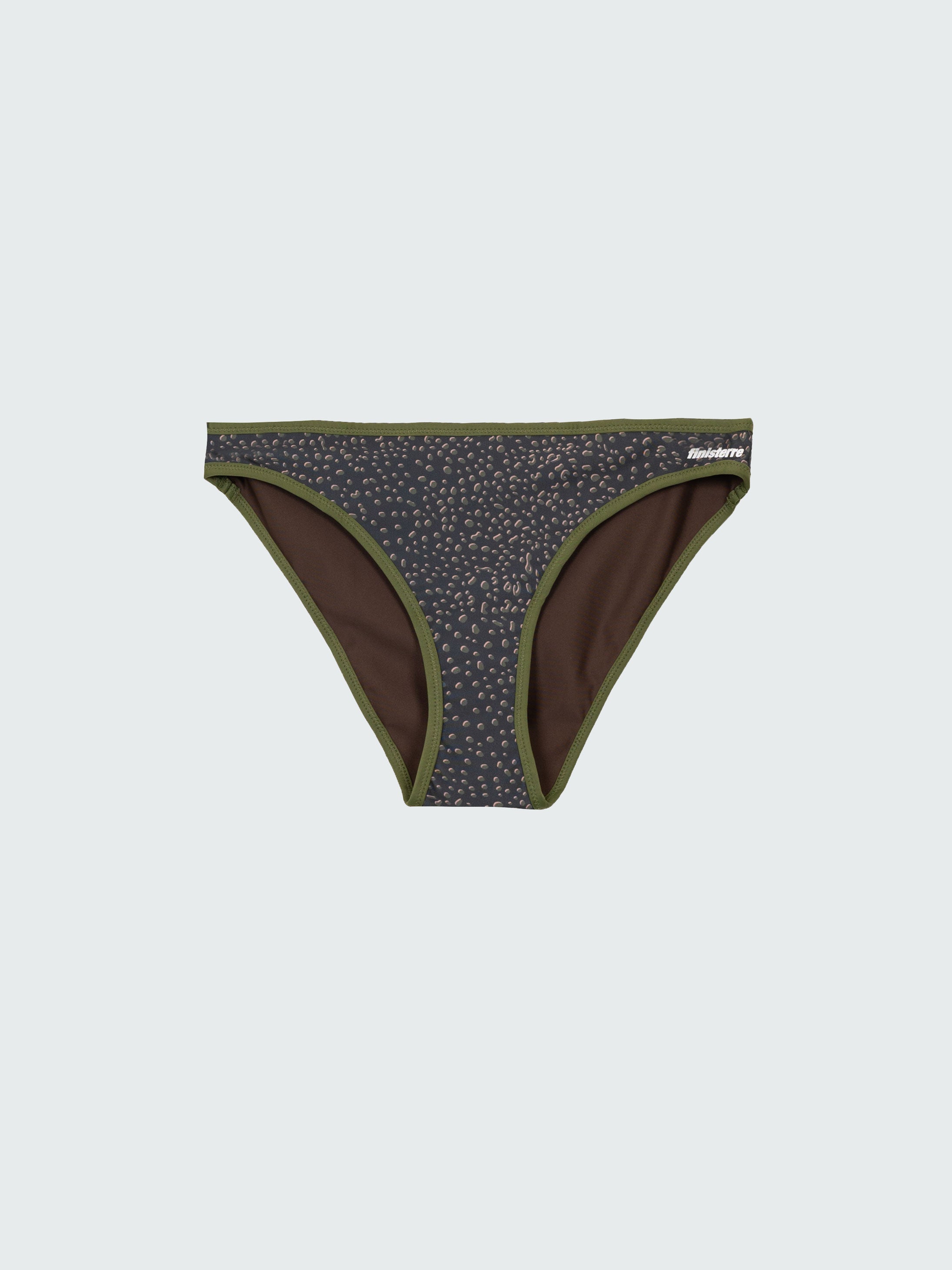Women Recycled Bikini Pant in Brown Print - Ailla