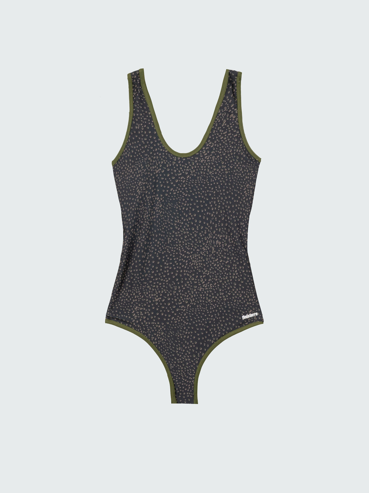Women Recycled Scoop Swimsuit Top in Brown Print -Ailla