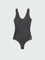 Women Recycled Scoop Swimsuit Top in Brown Print -Ailla