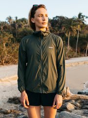 Women Recycled Windcheater Jacket in Olive - Forecast