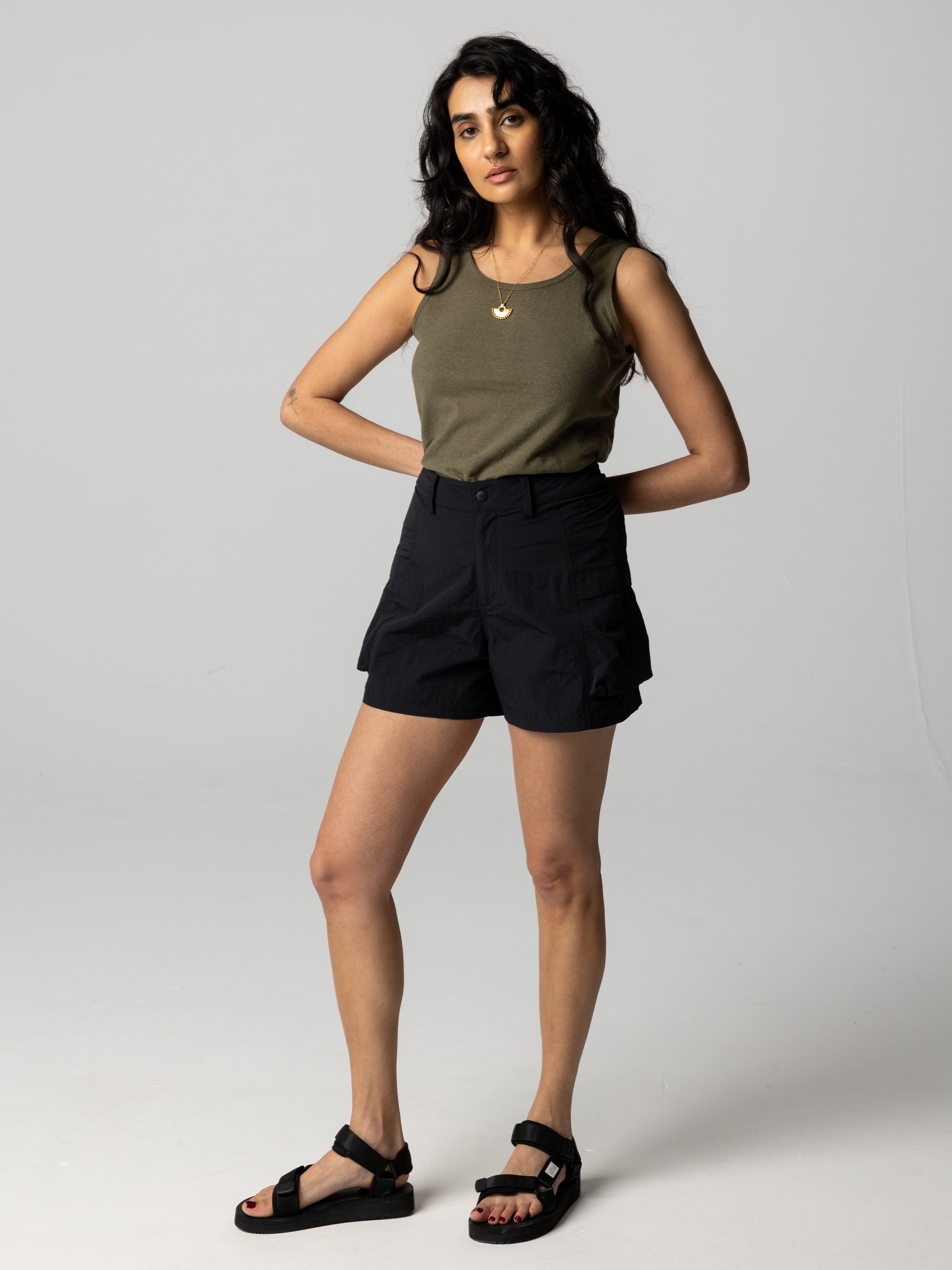Women Recycled Shorts in Black - Wander