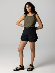 Women Recycled Shorts in Black - Wander