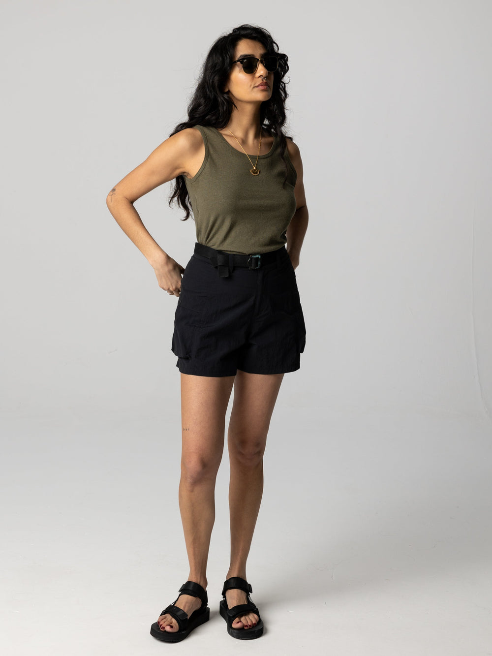 Women Recycled Shorts in Black - Wander
