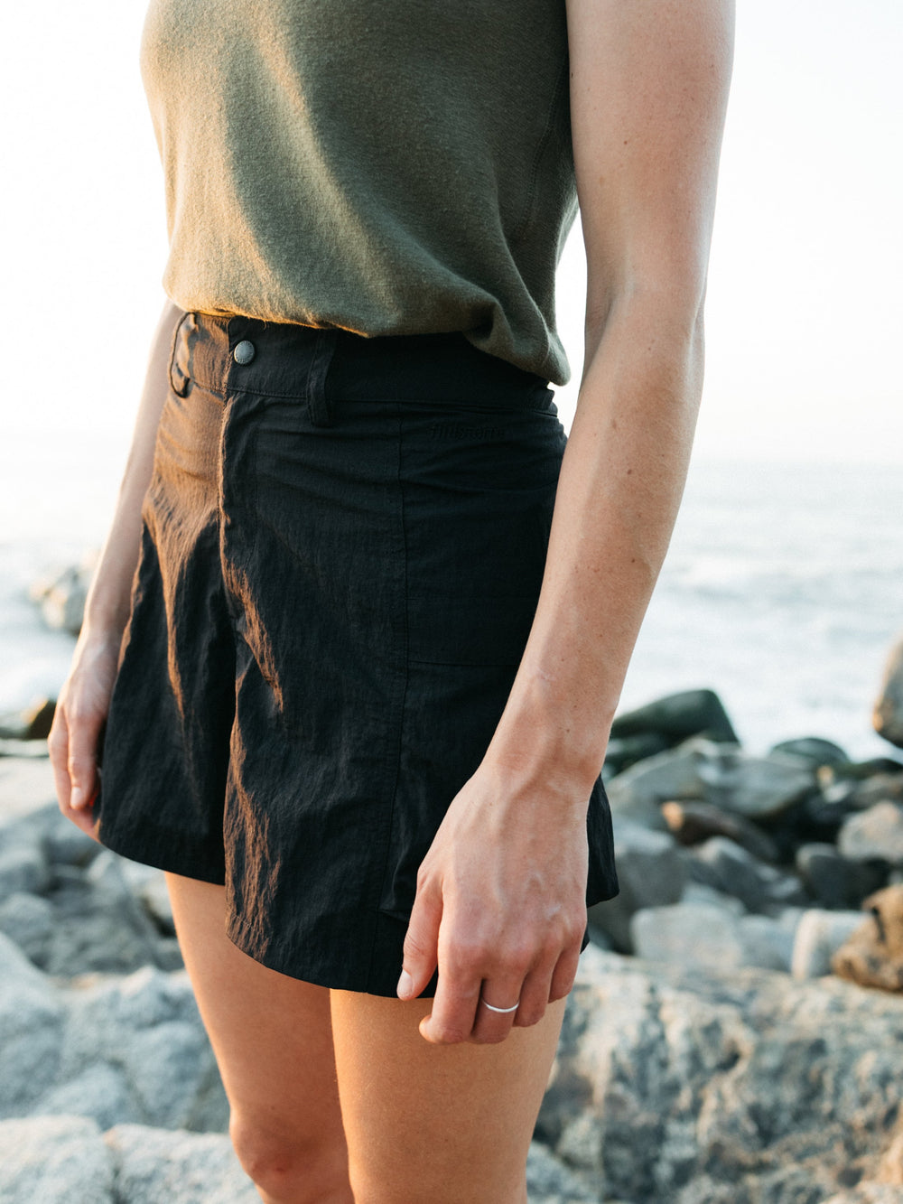 Women Recycled Shorts in Black - Wander