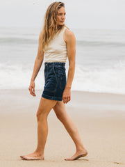 Women Denim Short in Dark Indigo - Yarrel