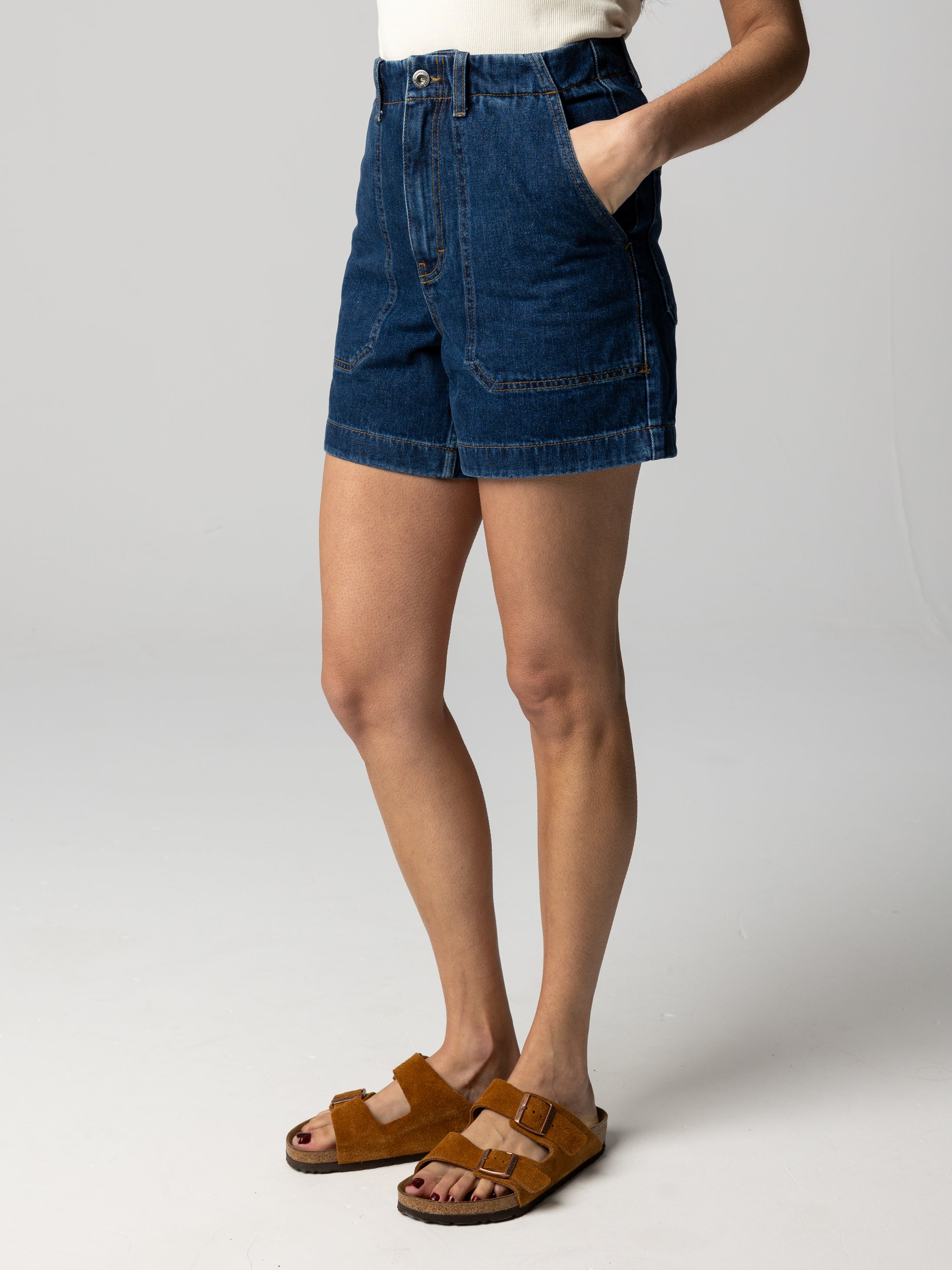 Women Denim Short in Dark Indigo - Yarrel