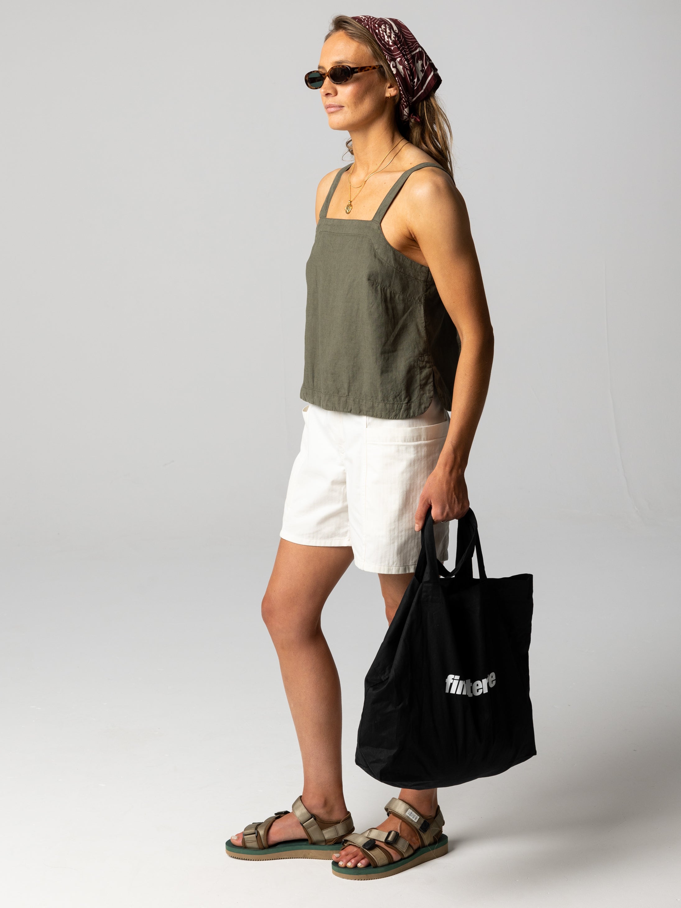 Women Hemp Cami Top in Olive - Morva