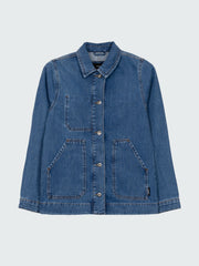 Women Yarrel Denim Chore Jacket in Washed Indigo