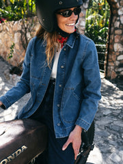 Women Yarrel Denim Chore Jacket in Washed Indigo