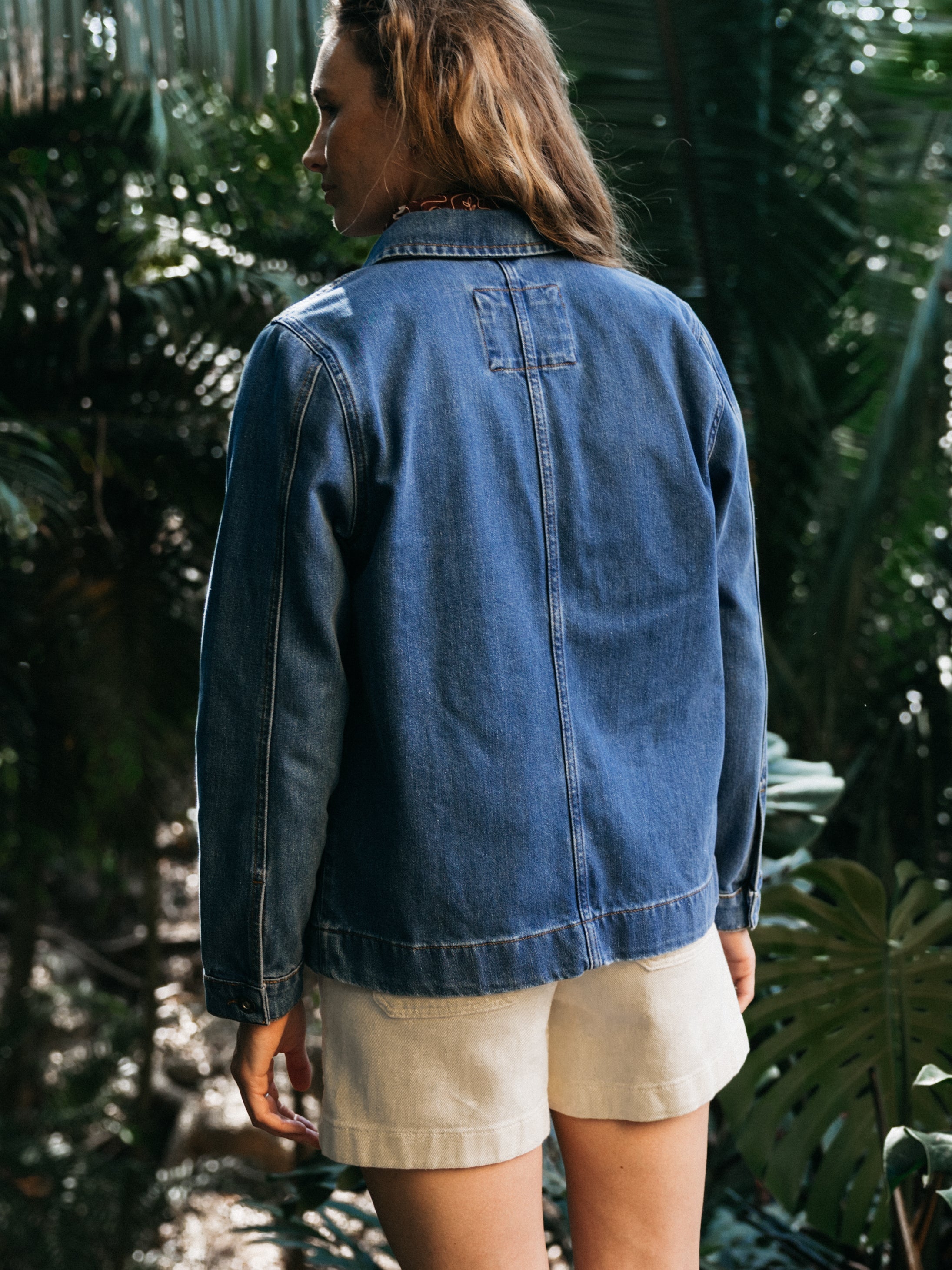 Women Yarrel Denim Chore Jacket in Washed Indigo