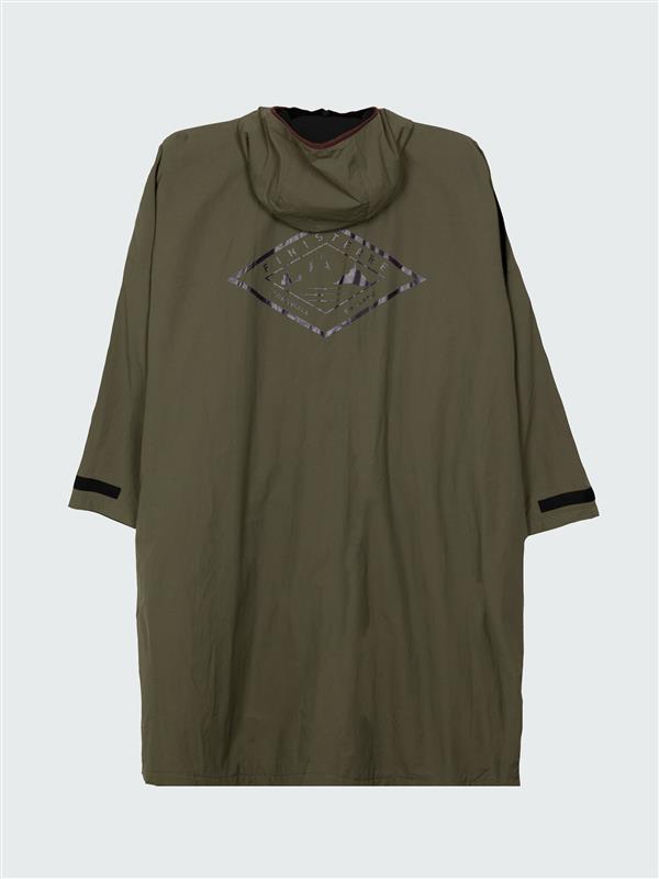 Men/Women Tego Long Sleeve Robe in Olive/Black