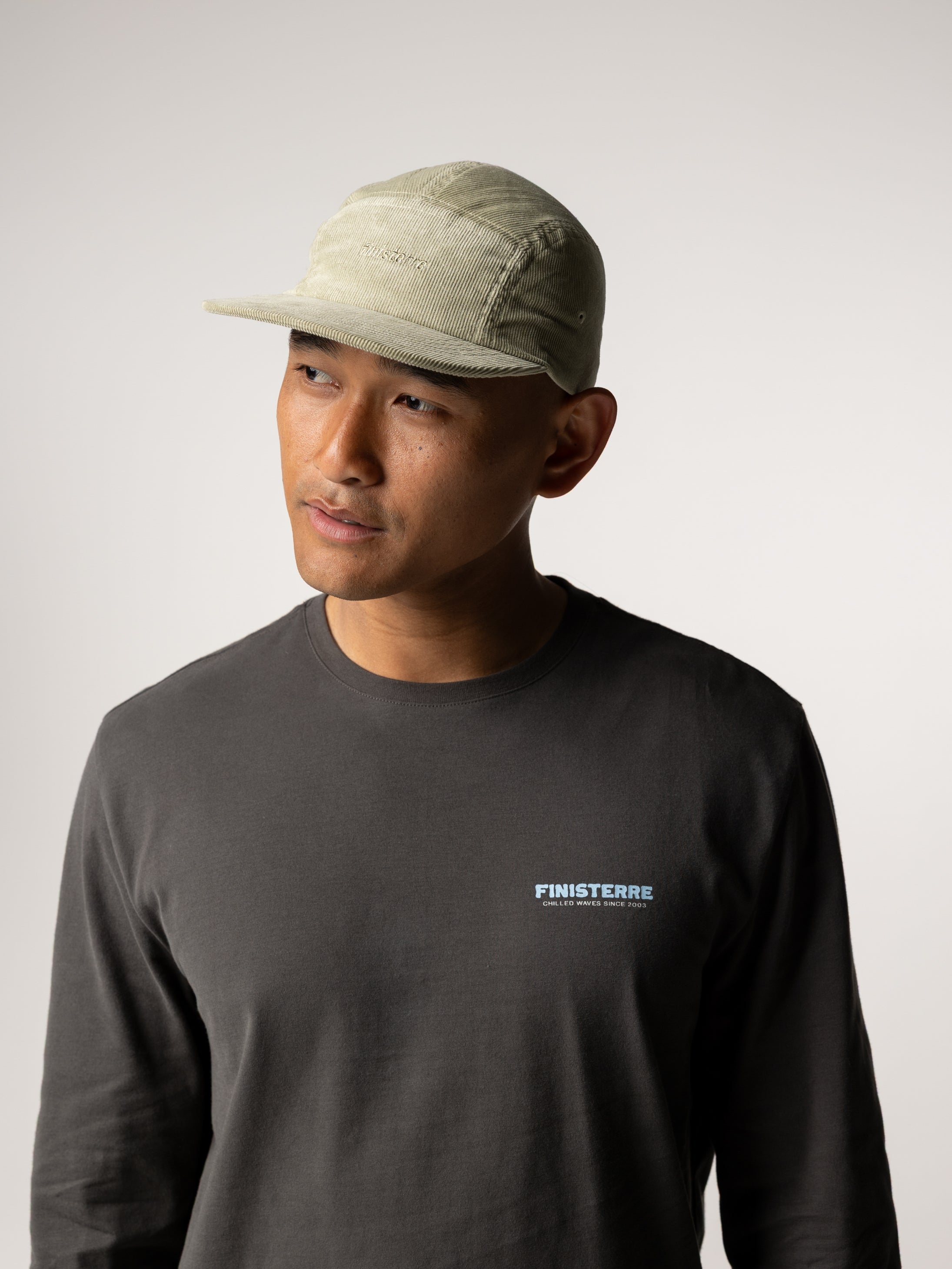 Men/Women Organic Cotton Jetty Cord Cap in Shadow Green