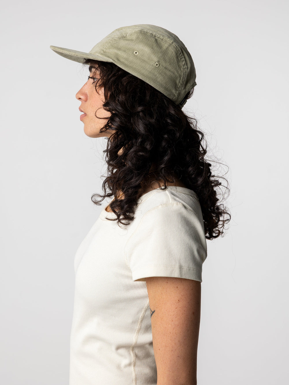 Men/Women Organic Cotton Jetty Cord Cap in Shadow Green