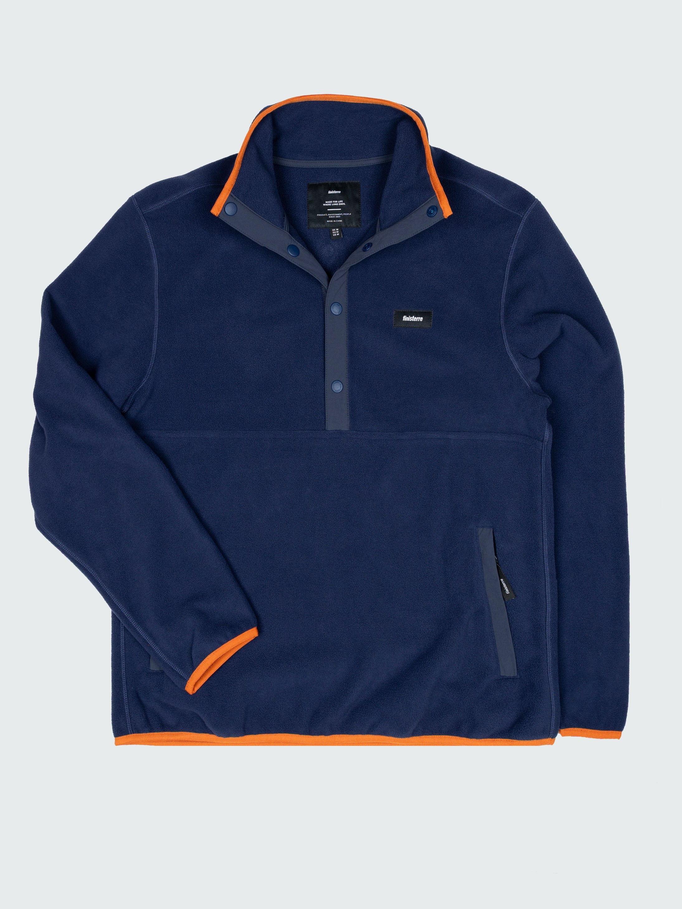 Men Recycled 1/4 Fleece in Deep Blue - Axiom